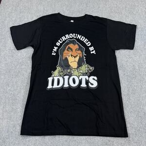 Disney Lion King Scar "I'm Surrounded By Idiots" T-Shirt Unisex Medium Black